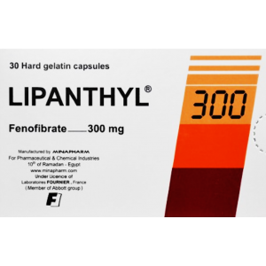 LIPANTHYL 300 MG ( FENOFIBRATE ) 30 CAPSULES 